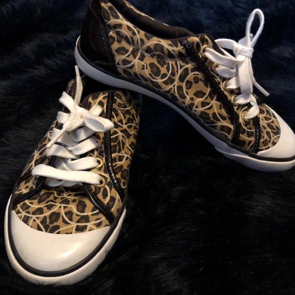 NWOT Coach cheetah print tennis shoes